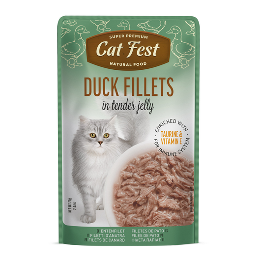 Cat Fest Duck Fillets in Jelly – 70g Tender Wet Cat Treat