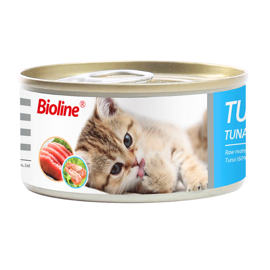 Bioline Cat Tuna Can 80g Tuna & Shrimp Wet Food for Cats