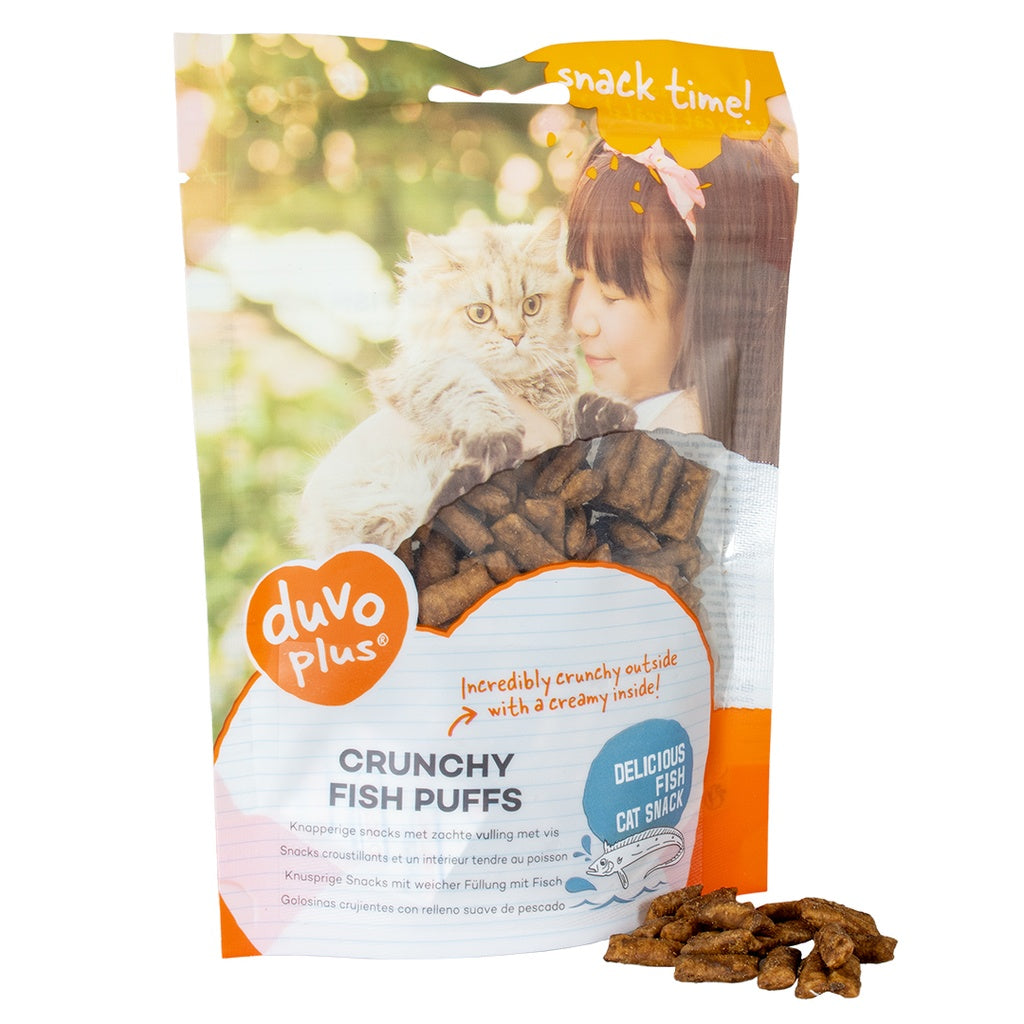 Duvo+ Crunchy Fish Puffs for Cats – 50g Omega-Rich Treats
