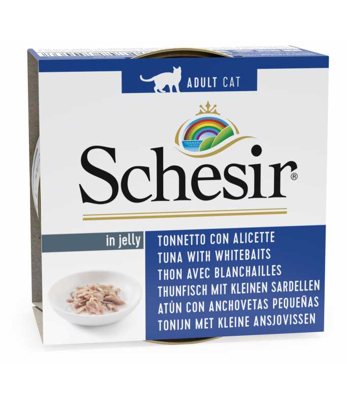 Schesir Cat Can Tuna with Whitebait Wet food 85G
