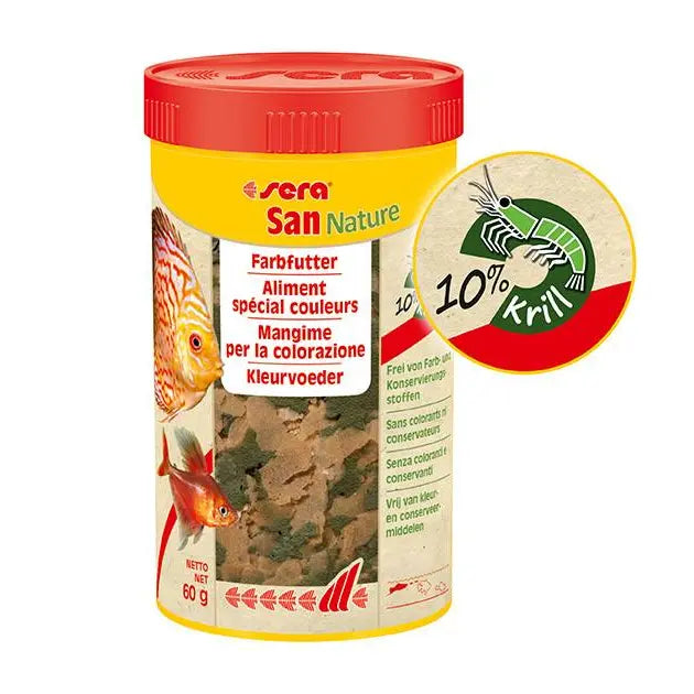 Sera San Nature Color Enhancing Flakes – 250ml/60g Fish Food