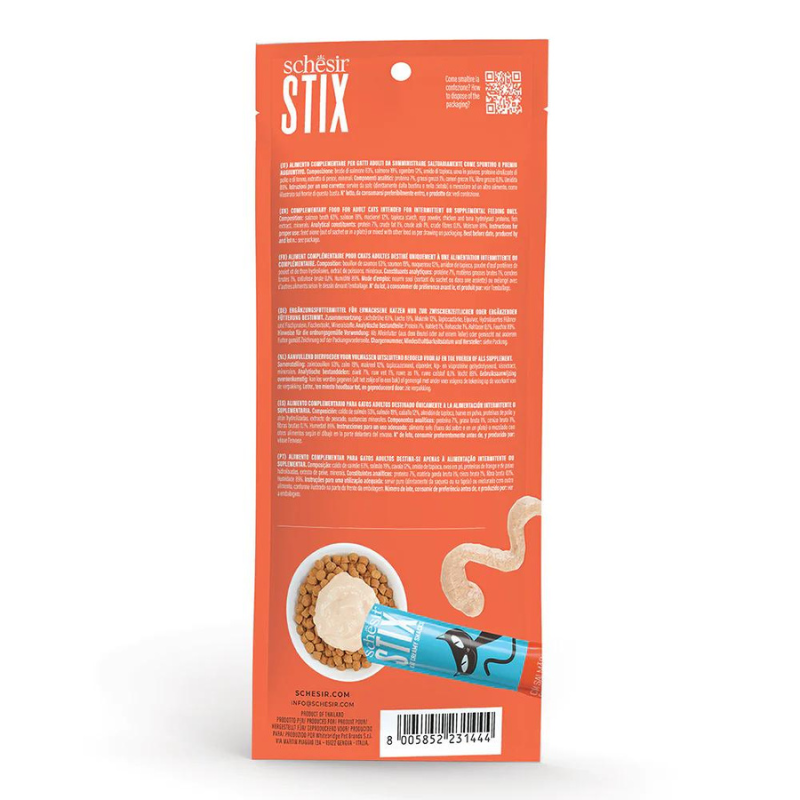 Schesir Cat Creamy Treat Stix Salmon 6x15G