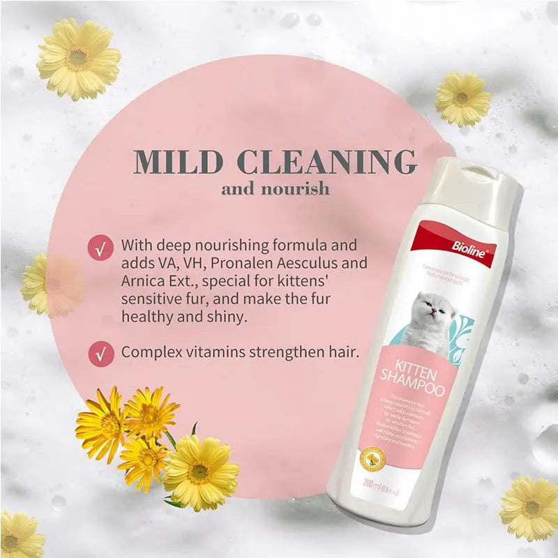 Bioline Kitten Shampoo 200ml Gentle Shampoo for Kittens