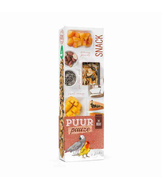 Witte Molen Puur Pauze Stick – Papaya & Apricot for Lovebirds & Parrots 140g