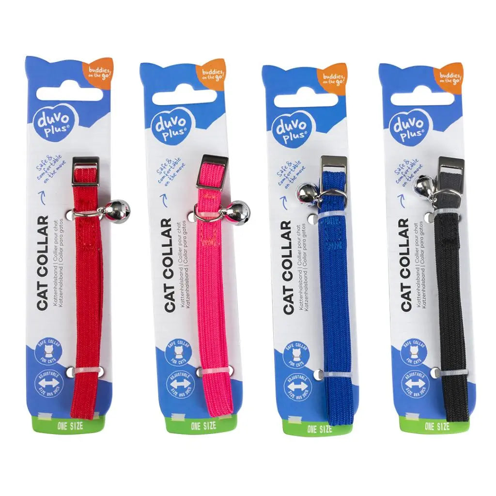 Duvo+ Cat Collar – Uni Stretch – Mixed Colors – 20–30 cm x 10 mm