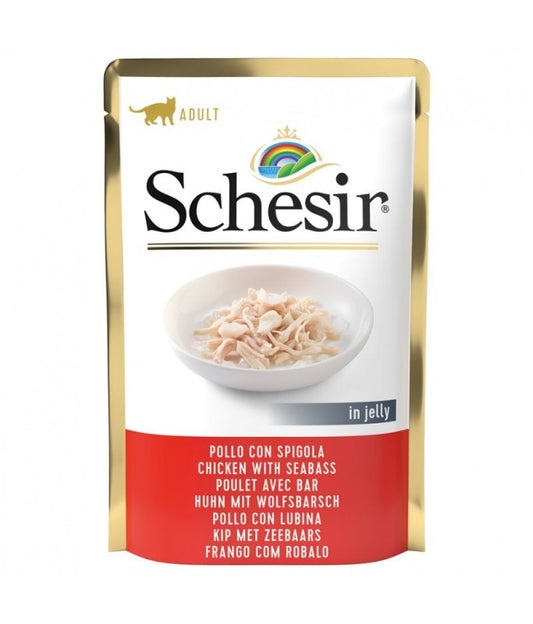 Schesir Cat Pouch Chicken with Seabass Wet food 85G