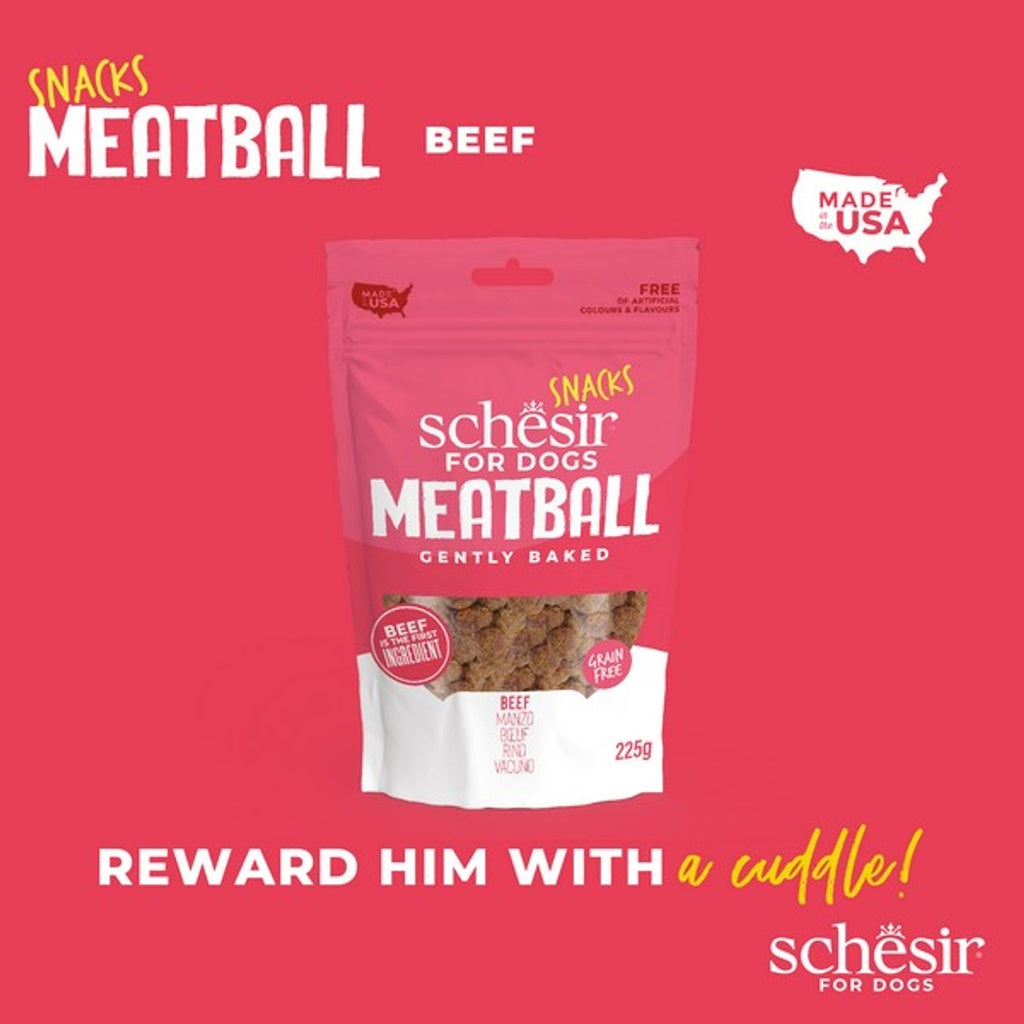 Schesir Dog Meatballs Grain-Free Baked Beef 225G