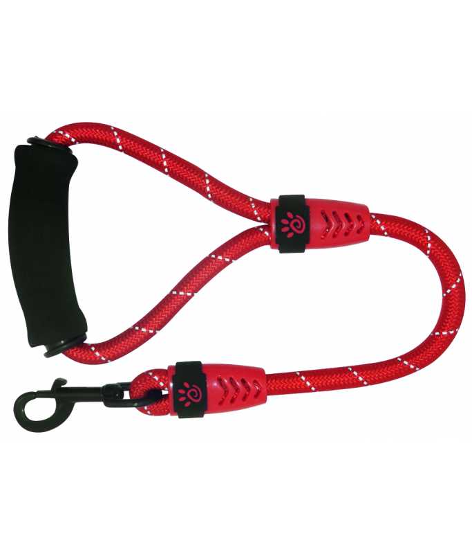 Doco 20" Rope Dog Leash with Ergocurve Foam Handle – Red, Large