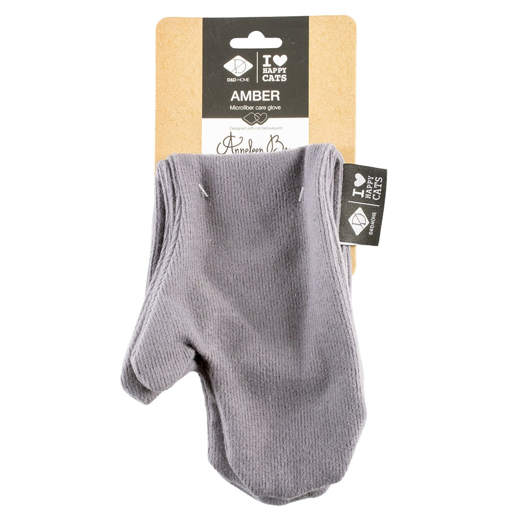 Duvo+ Amber Microfiber Care Glove – 2-Pack Pet Grooming, 35x17x2cm Grey