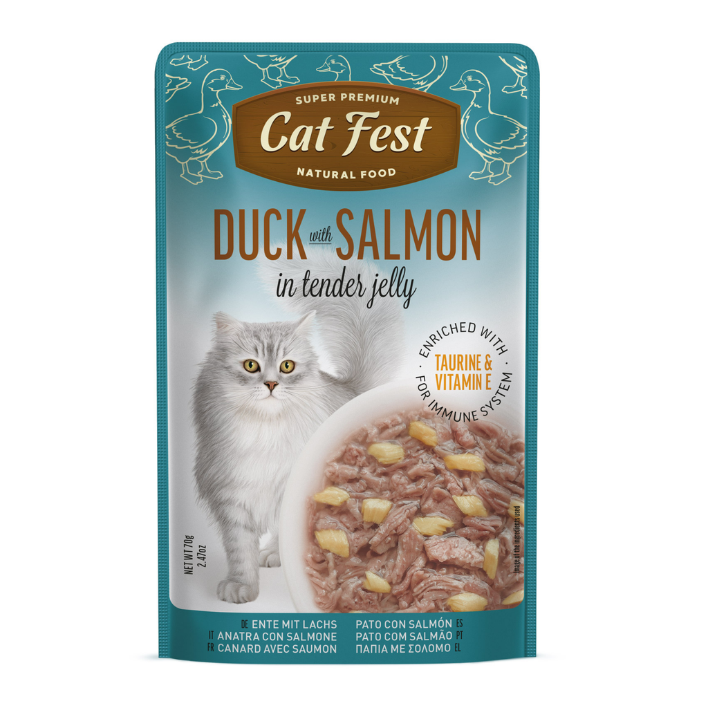 Cat Fest Duck & Salmon in Jelly – 70g Gourmet Wet Cat Food