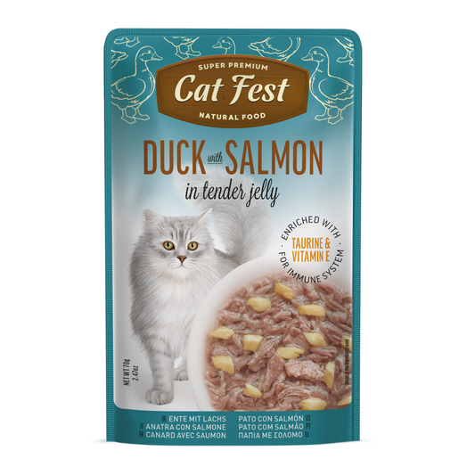 Cat Fest Duck & Salmon in Jelly – 70g Gourmet Wet Cat Food