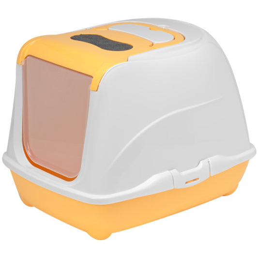Moderna Flip Cat Jumbo Covered Litter Box – Apricot – 57.8 x 43.9 x 41.5 cm