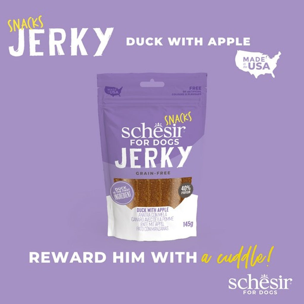 Schesir Dog Jerky Grain-Free Duck & Apple 145G