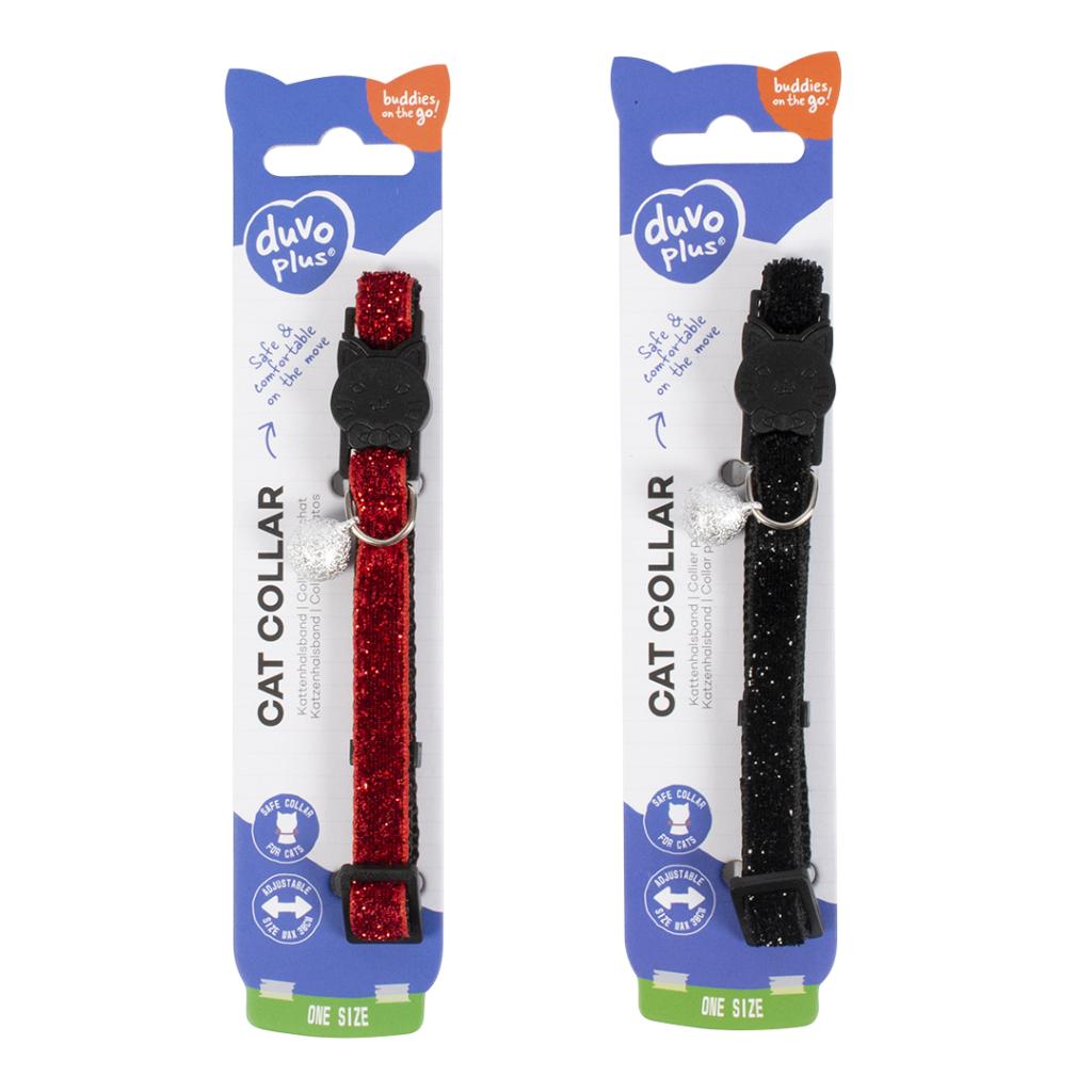 Duvo+ Glitter Nylon Cat Collar 20–30cm x 10mm – Mixed Colors
