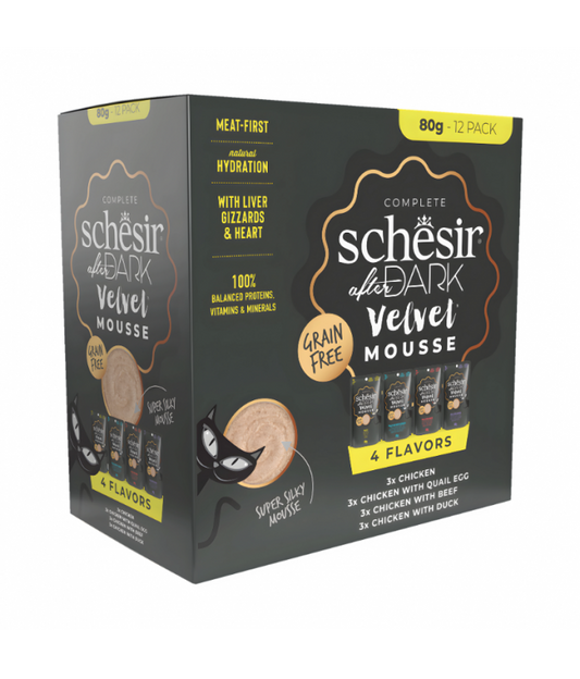 Schesir Velvet Mousse Variety Pack Wet Cat food 12X80G