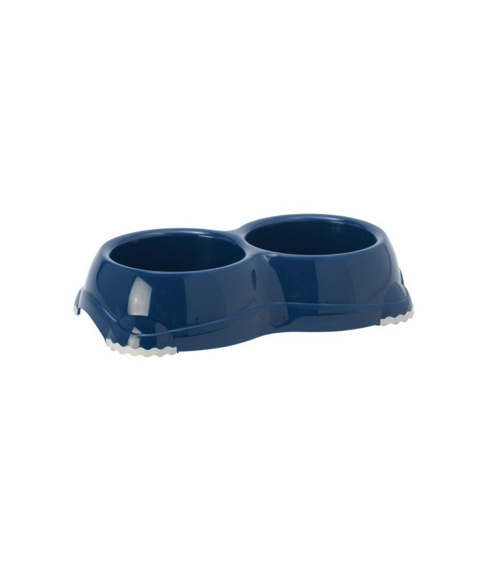 Moderna Double Smarty Cat Bowl – Blue – Size S – Dual Feeding Bowl