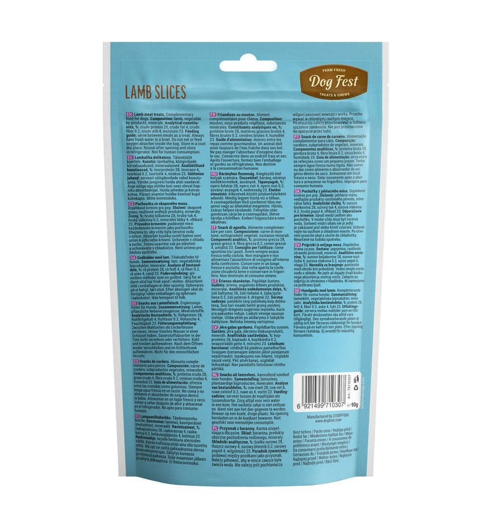Dog Fest Lamb Slices for Puppies - 90g (3.17 oz)