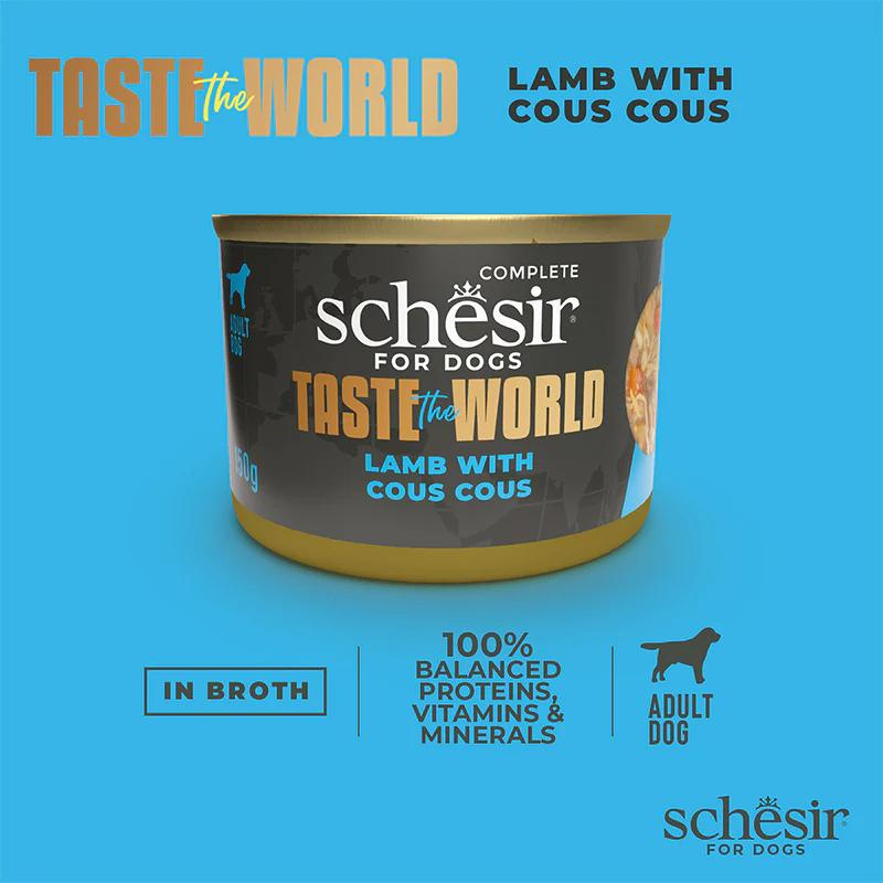 Schesir Dog Wet Food Taste the World – Lamb & Couscous 150G