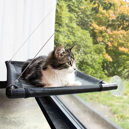 Duvo+ Cat Window Hammock – 66x40cm Black