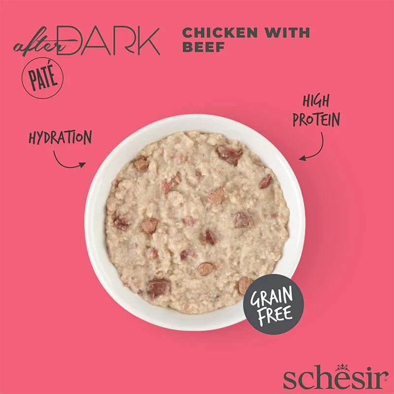 Schesir After Dark Cat Pate Chicken & Beef Gourmet Wet Food 80G