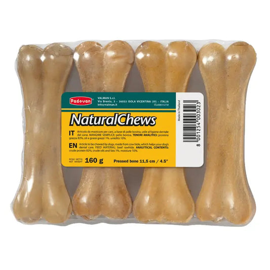 Padovan Natural Chews Bone – 11.5cm, 160g, 4-Pack