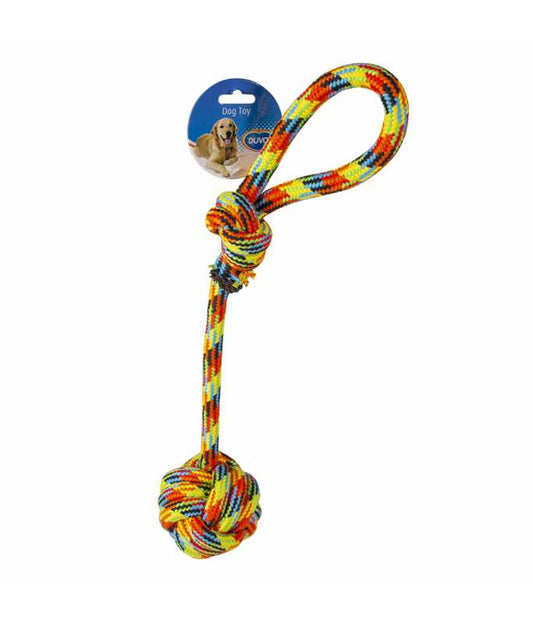 Duvo+ Cotton Rope with Ball & Loop Dog Toy – Beach 54cm