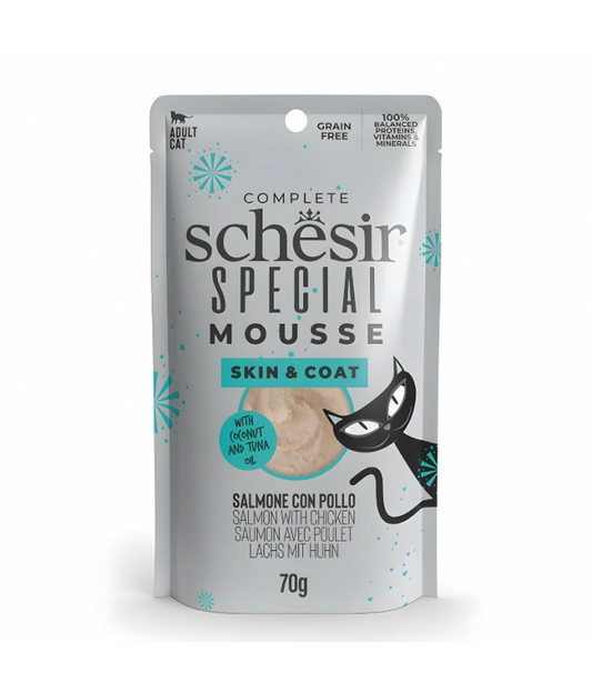 Schesir Cat Mousse Skin & Coat Salmon & Chicken 70G