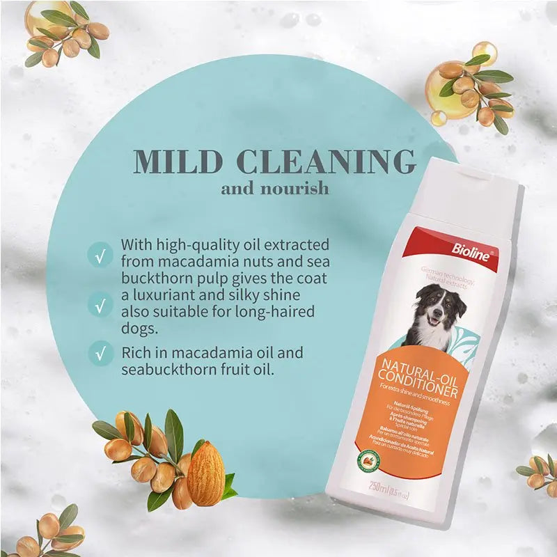 Bioline Natural-Oil Conditioner 250ml Nourishing Coat Care for Pets