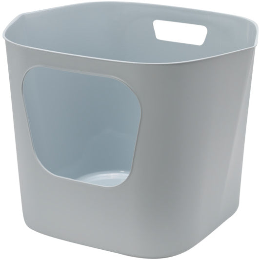 Moderna Lotus Cat Litter Box – Grey – 54.4 x 43.9 x 40.5 cm – Covered Litter Tray with Filter