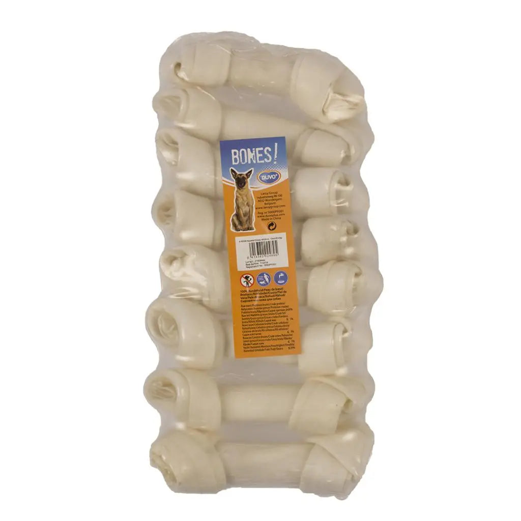 Duvo+ Knotted Bone White 8Pcs – Durable Dog Chew Toys 13cm
