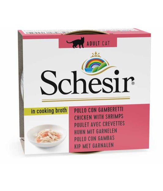 Schesir Broth Cat Can Chicken with Shrimps Wet food 70G