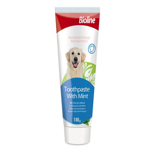 Bioline Pet Toothpaste 100G  Mint Flavor for Fresh Pet Breath
