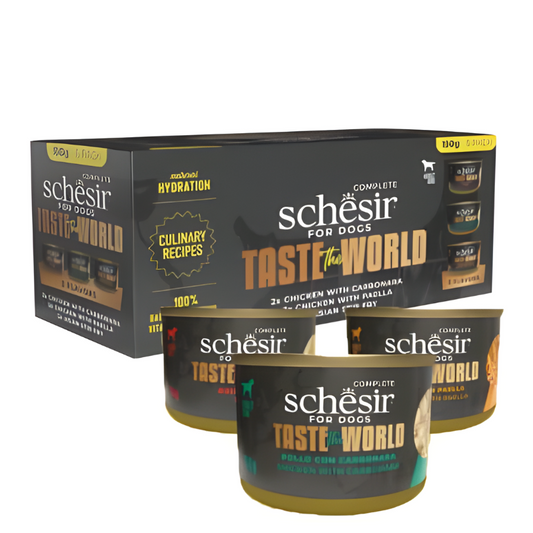 Schesir Dog Wet Food Variety Pack Taste the World 6x150G (3 Flavors)