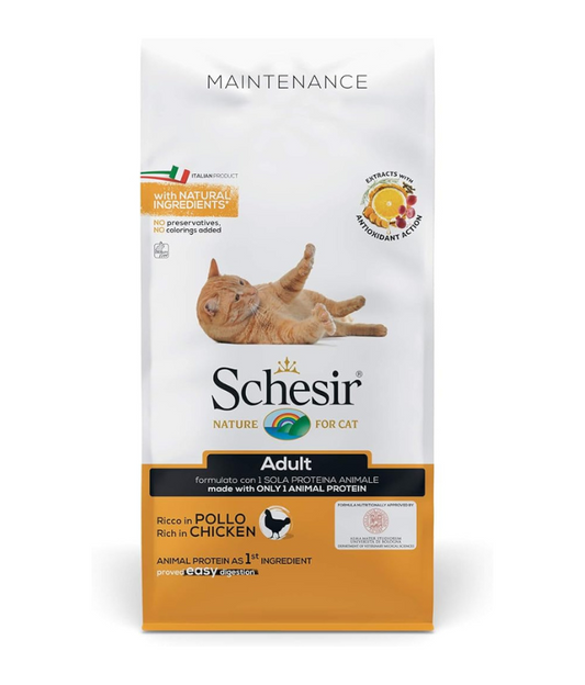 Schesir Adult Dry Cat Food 10kg – Chicken Maintenance