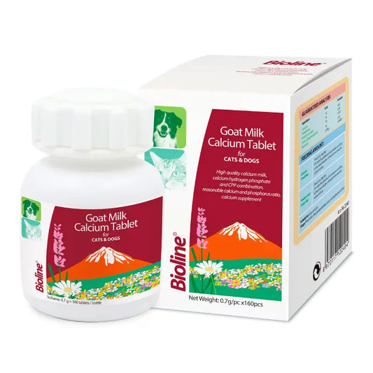 Bioline Goat's Milk Calcium Tablets 160pcs Pet Supplement for All Ages