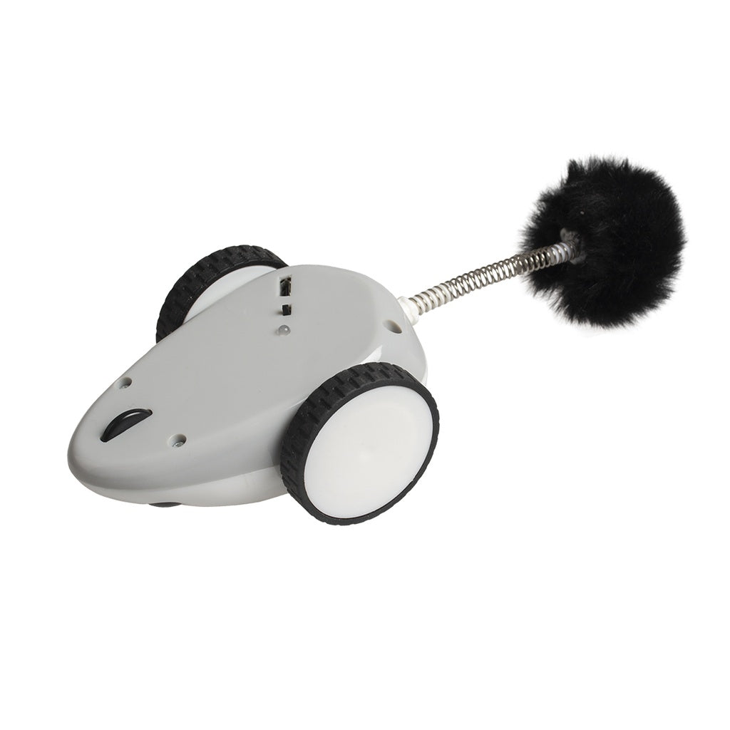 Duvo+ Race N Chase App-Controlled Mouse Cat Toy – 17x7x4cm, White