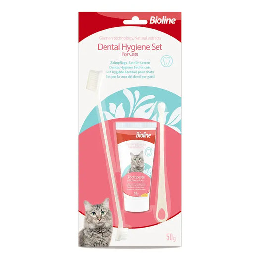 Bioline Dental Hygiene Set 50g Oral Care for Cats (50g Tube)