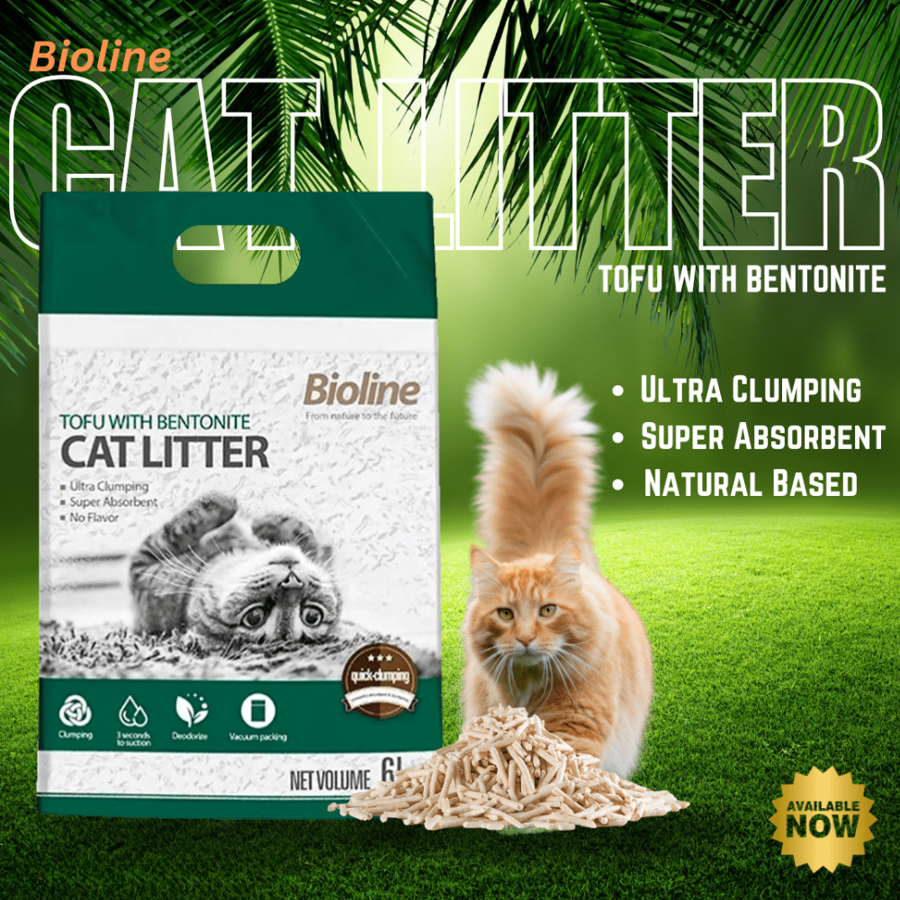 Bioline Tofu & Bentonite Cat Litter 6L  Dual Clump & Absorption