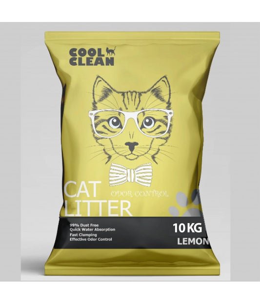 Cool Clean Clumping Cat Litter – Lemon Scent 10kg Fresh Formula