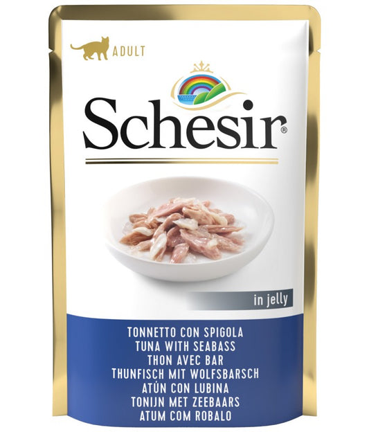 Schesir Cat Pouch Jelly Tuna with Seabass Wet food 85G