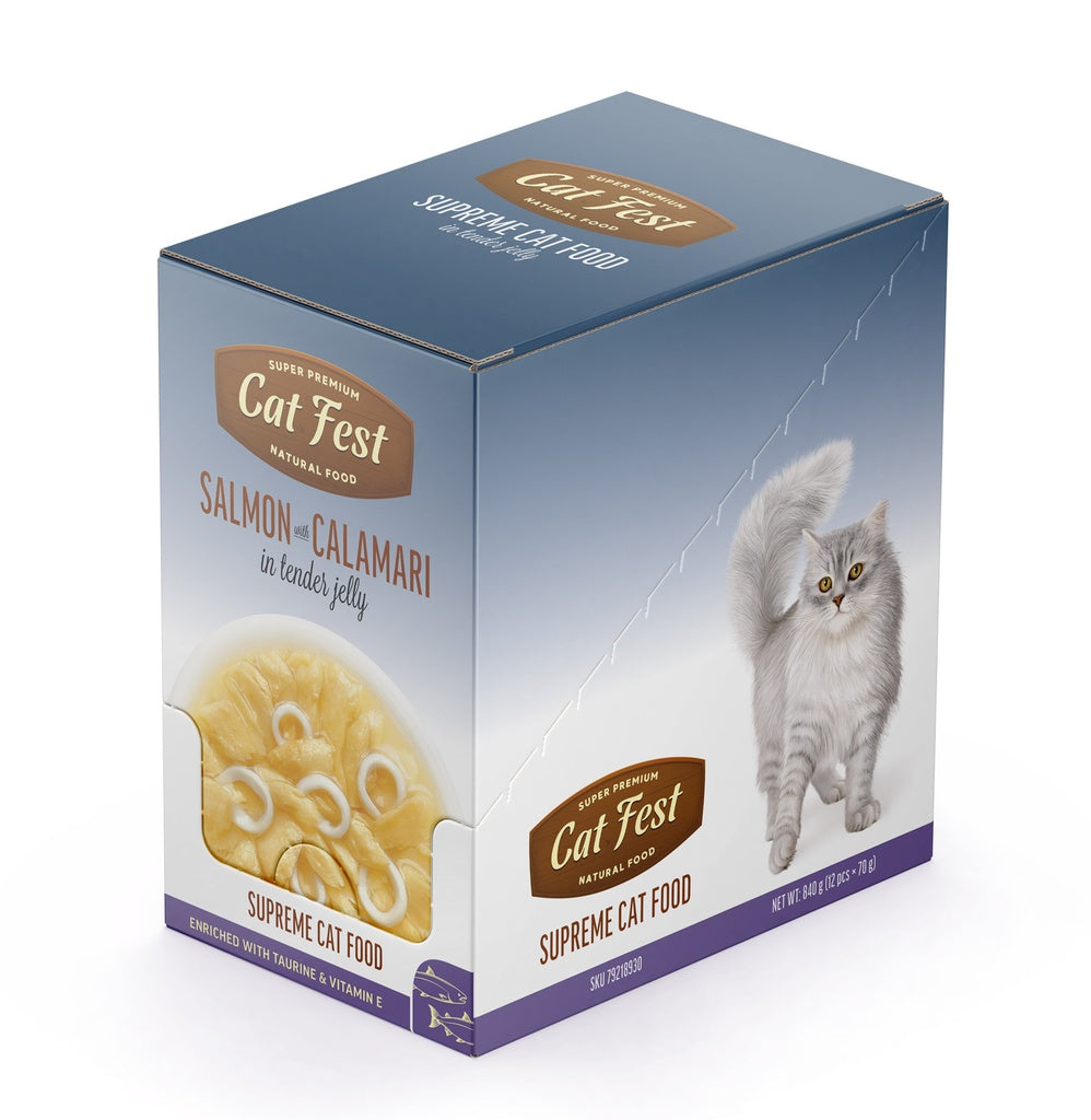 Cat Fest Salmon & Calamari in Jelly – 70g Gourmet Wet Cat Food