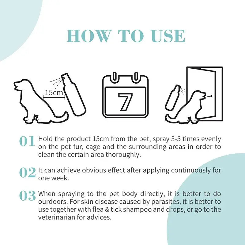 Bioline Flea & Tick Spray 175ml Effective Flea Control for Pets