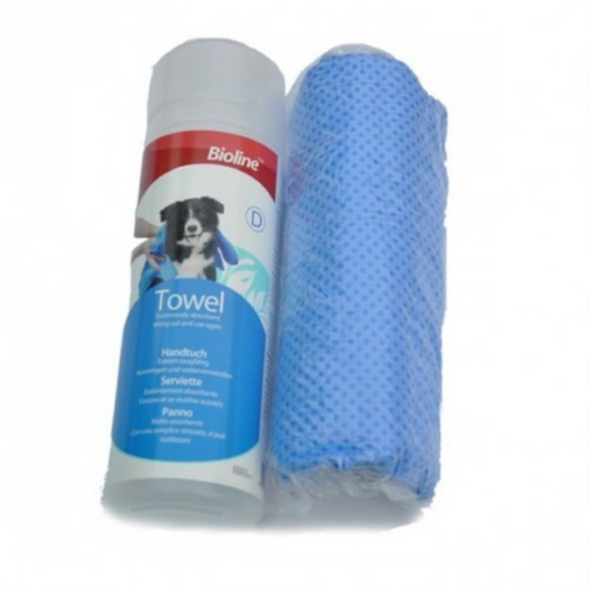 Bioline Pet Bath Towel 66x43cm Absorbent Fabric (219g)