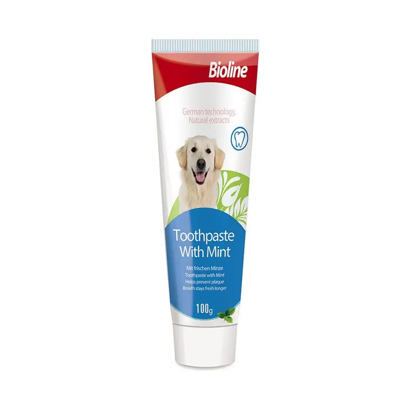 Bioline Dental Care Set 100g  Mint Flavor Toothpaste for Pets