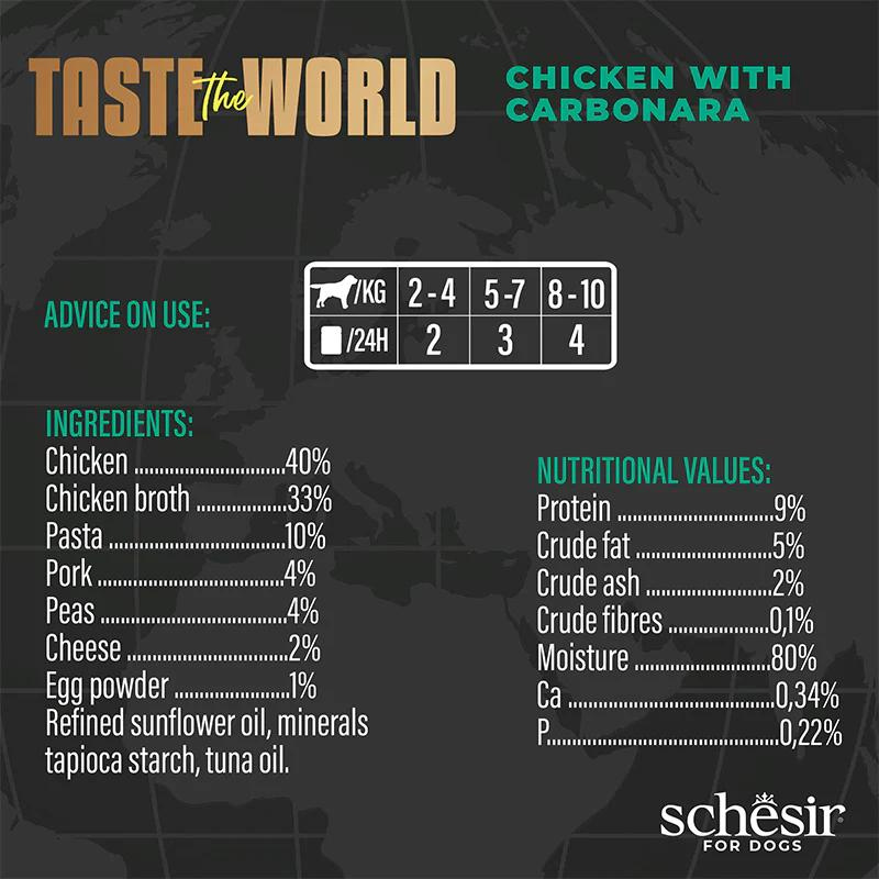 Schesir Dog Wet Food Taste the World – Chicken Paella 150G
