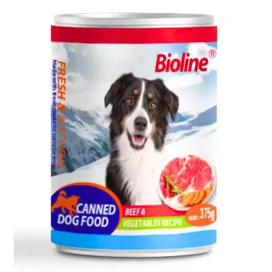 Bioline Canned Dog Food Beef & Veg Can 375g