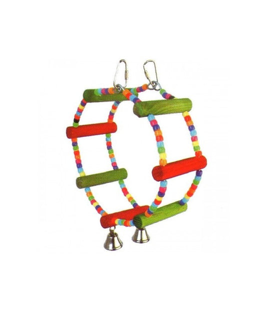 Vanpet Wheel Bird Toy 25x7.5cm – Bell Toy for Small & Medium Birds