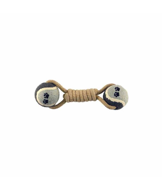 Imac Double Tennis Ball Dog Toy with Rope – 24cm
