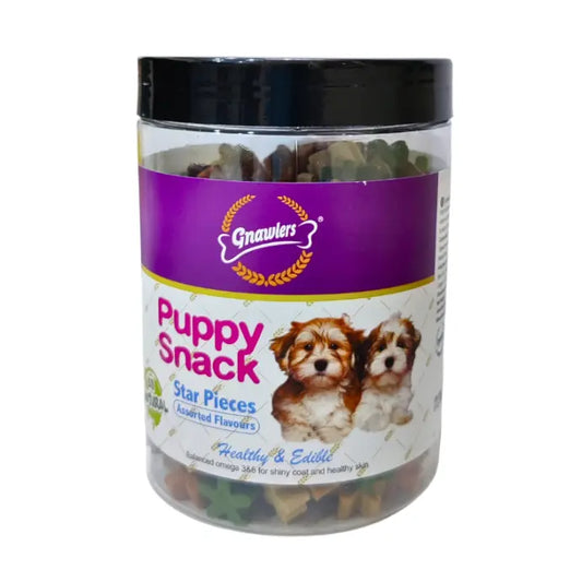 Gnawlers Puppy Snack-Star Pieces – Assorted Flavors 250g