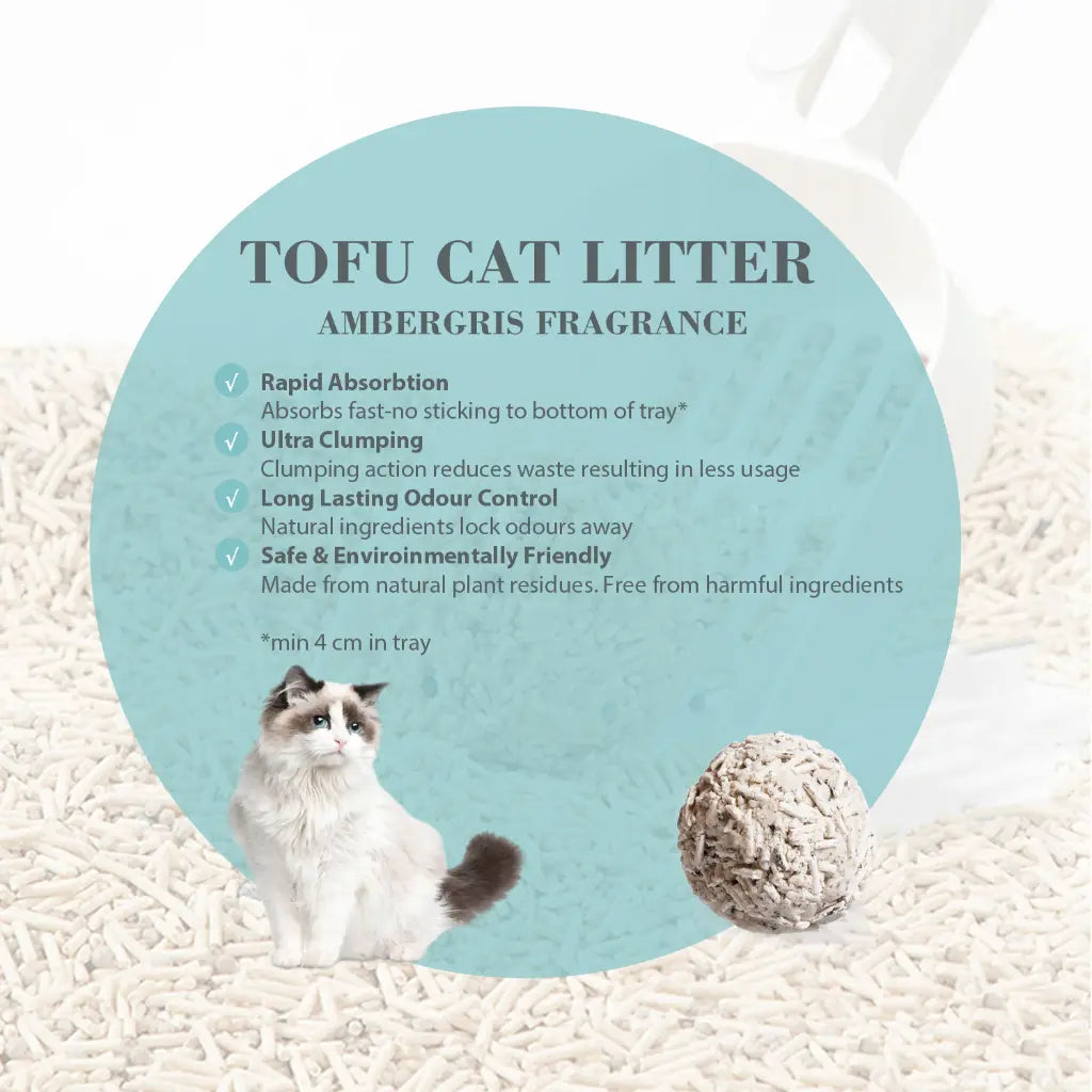 Bioline Tofu Cat Litter 7L Ambergris Scented Clumping Litter